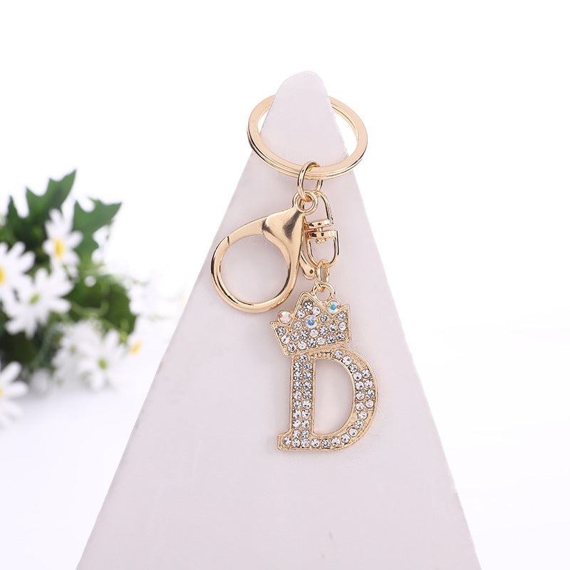 Wholesale Zinc Alloy Alphabet Rhinestone Keychain